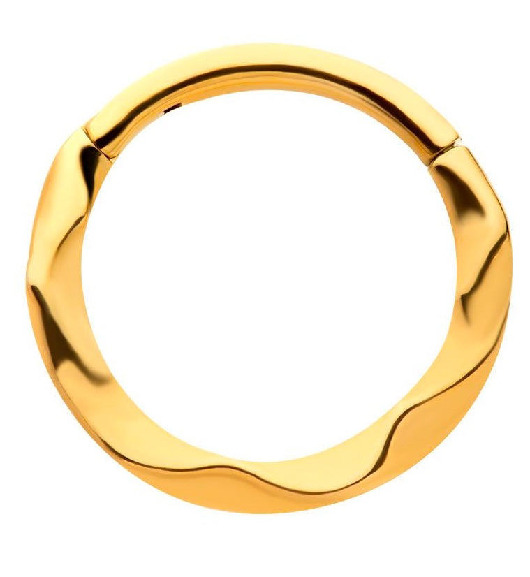 Gold PVD Curl Stainless Steel Hinged Segment Ring