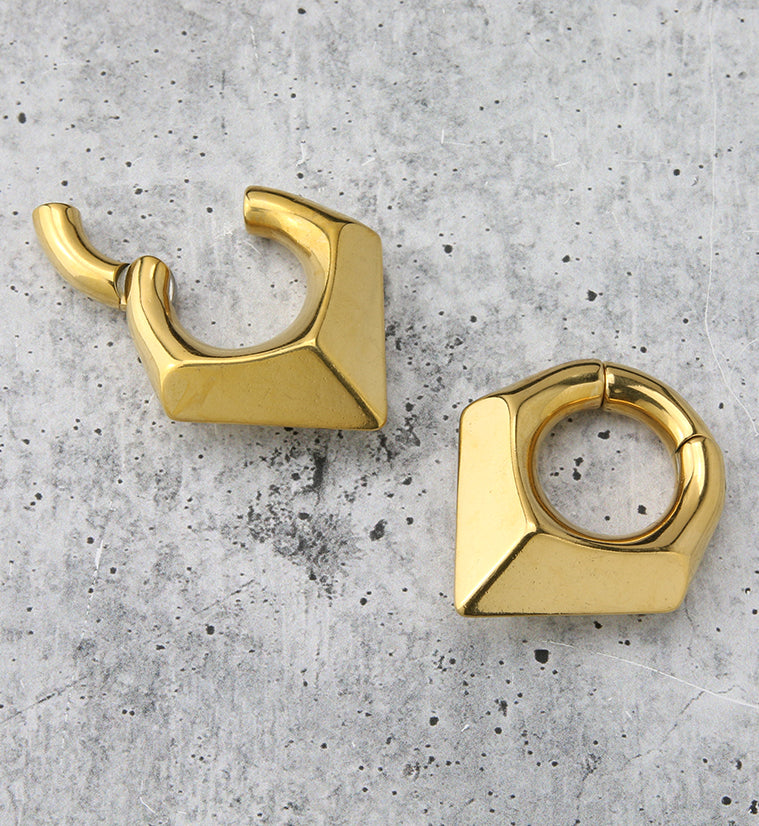 Gold PVD Cusp Hinged Ear Weights