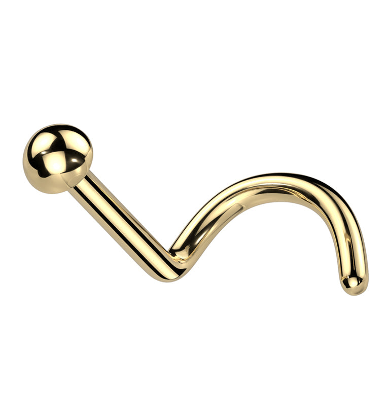 Gold PVD Dome Titanium Nose Screw