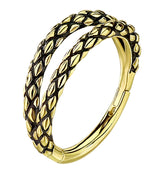 Gold PVD Double Scales Hinged Segment Ring