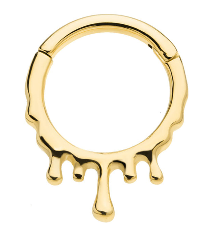 Gold PVD Drip Stainless Steel Hinged Segment Ring