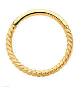 Gold PVD Entwine Stainless Steel Hinged Segment Ring