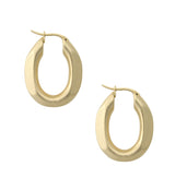 Gold PVD Faceted Stainless Steel Hoop Earrings