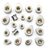 Gold PVD Hollow Teardrop Stainless Steel Plugs