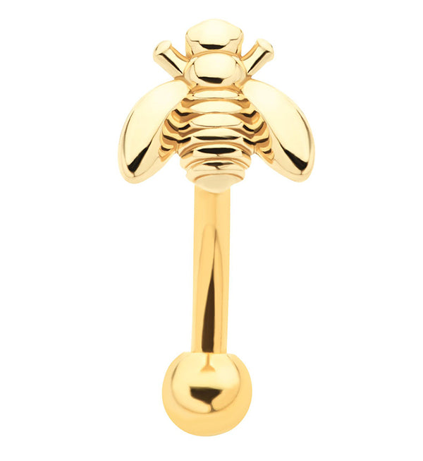 Gold PVD Honey Bee Curved Barbell