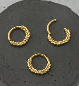 Gold PVD Laurel Hinged Segment Ring