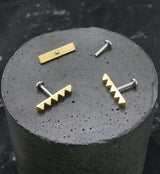 Gold PVD Long Polyhedra Row Stainless Steel Internally Threaded Labret