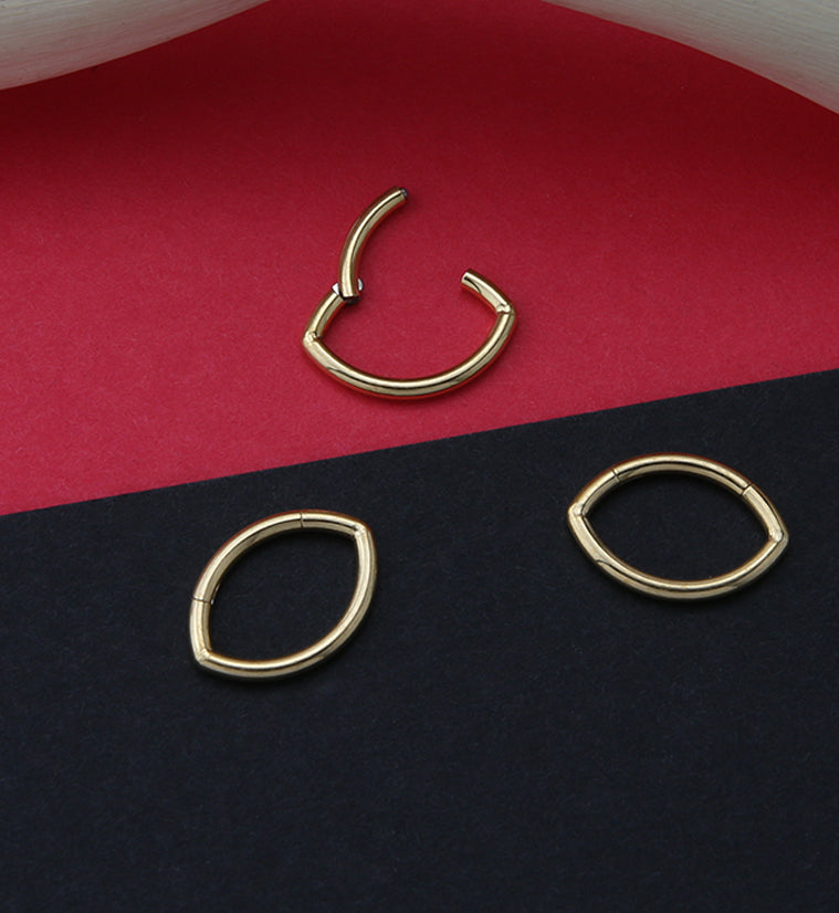 Gold PVD Oculus Titanium Hinged Segment Ring