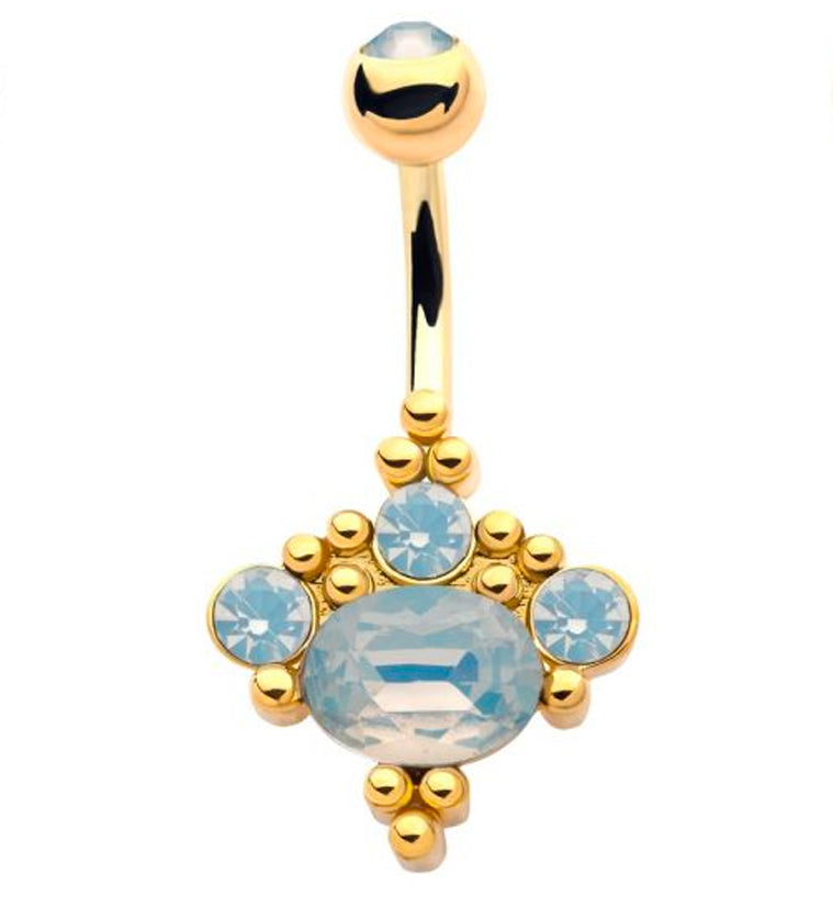 Gold PVD Opulent Opalite Belly Button Ring
