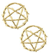 Gold PVD Pentagram Thorn Hinged Ear Weights