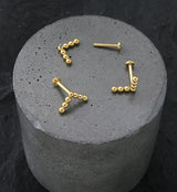 Gold PVD Point Beaded Titanium Internally Threaded Labret