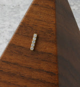 Gold PVD Rack CZ Bar Titanium Threadless Top