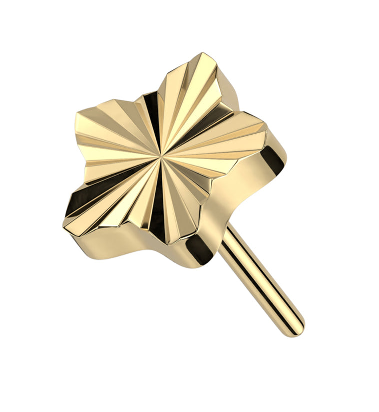 Gold PVD Retro Star Threadless Titanium Top