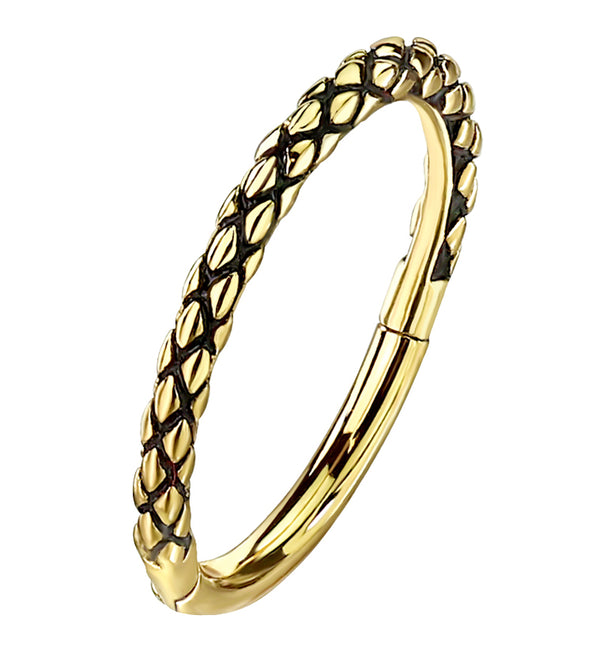 Gold PVD Scales Hinged Segment Ring
