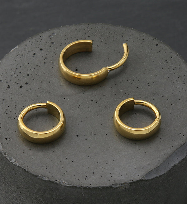 Gold PVD Smooth Titanium Hinged Segment Ring