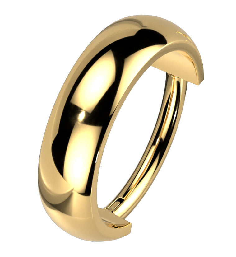 Gold PVD Smooth Titanium Hinged Segment Ring