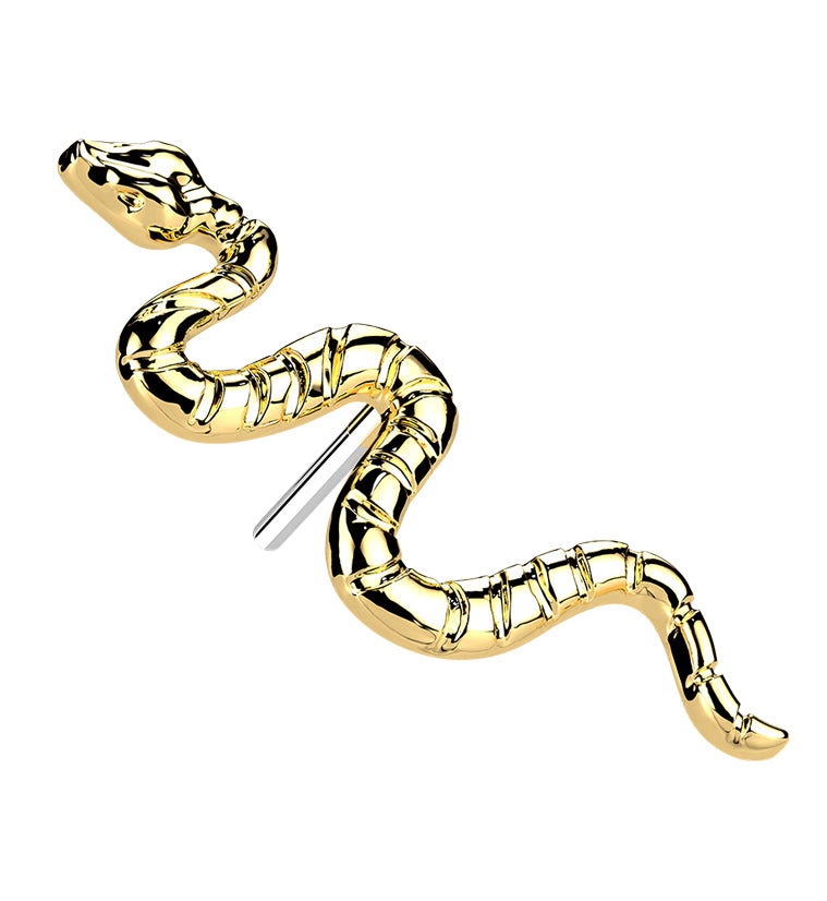 Gold PVD Snake Threadless Titanium Top