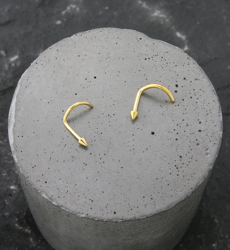 Gold PVD Spike Titanium Nose Screw