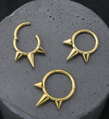 Gold PVD Spiked Hinged Segment Ring