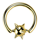 Gold PVD Spikey Ball Captive Ring