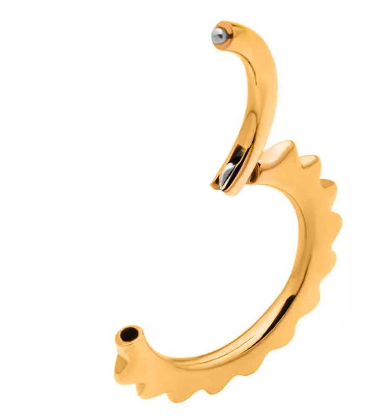 Gold PVD Spine Hinged Segment Ring