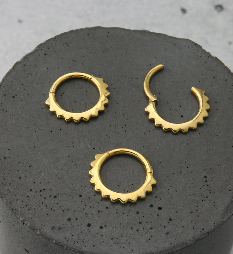 Gold PVD Spine Hinged Segment Ring