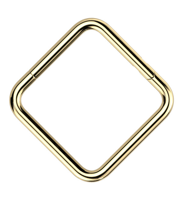 Gold PVD Square Titanium Hinged Segment Ring
