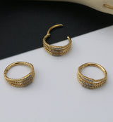 Gold PVD Stacked Twine CZ Hinged Segment Ring