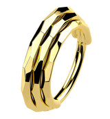 Gold PVD Stacked Verge Titanium Hinged Segment Ring