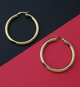 Gold PVD Thick Stainless Steel Hoop Earrings