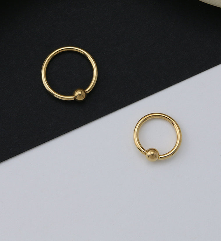 Gold PVD Titanium Captive Bead Ring