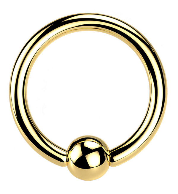 Gold PVD Titanium Captive Bead Ring