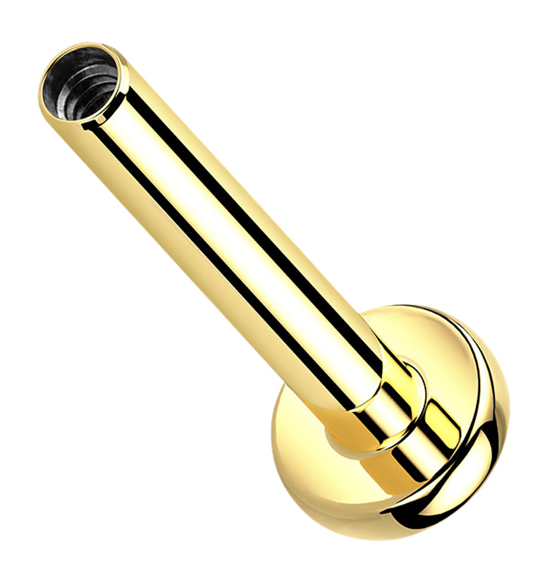 Gold PVD Titanium Internally Threaded Flat Back Labret (Back Only ...