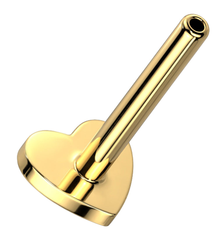 Gold PVD Titanium Threadless Heart Back Labret (Back Only)