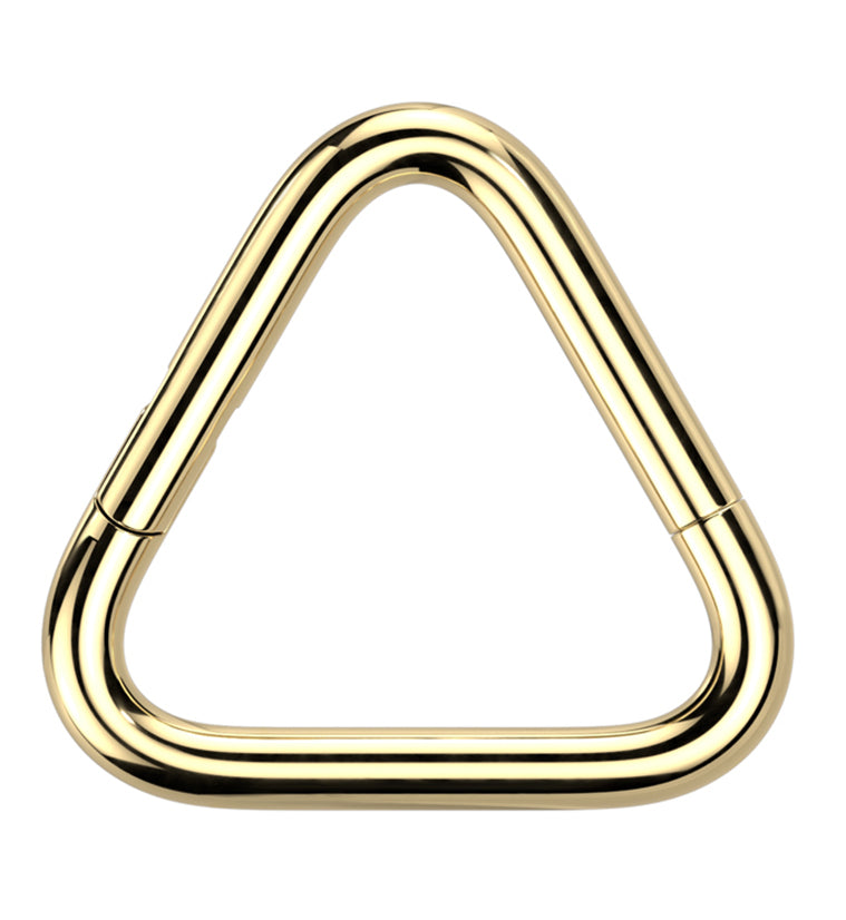 Triangular Pvd Gold PVD Triangle Titanium Hinged Segment Ring