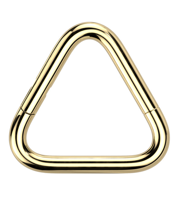 Gold PVD Triangle Titanium Hinged Segment Ring