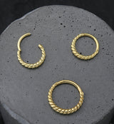 Gold PVD Twine Hinged Segment Ring