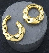 Gold PVD Twirl Hinged Ear Weights