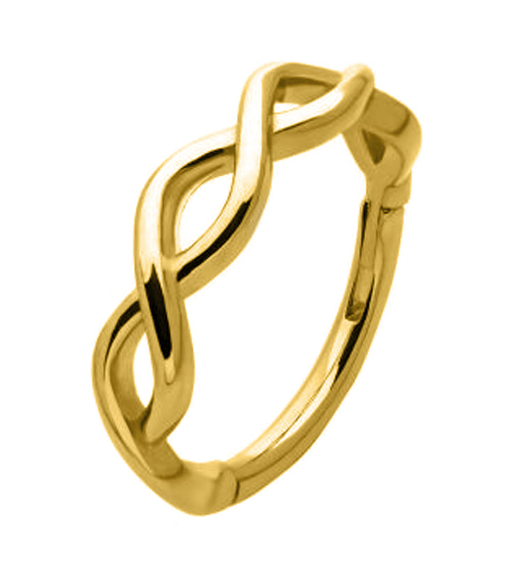 Gold PVD Twisted Hinged Segment Ring
