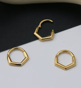 Gold PVD V-Shaped Hinged Segment Ring