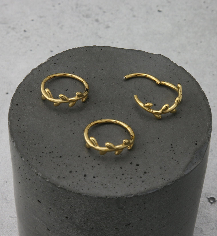 Gold PVD Vine Hinged Segment Ring