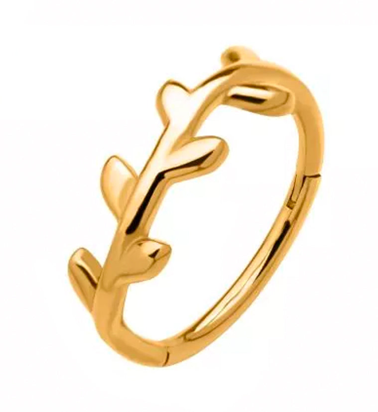 Gold PVD Vine Hinged Segment Ring