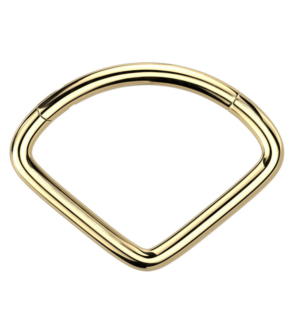 Gold PVD Wide Triangle Titanium Hinged Segment Ring