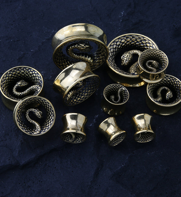 Gold PVD Snake Stainless Steel Tunnels