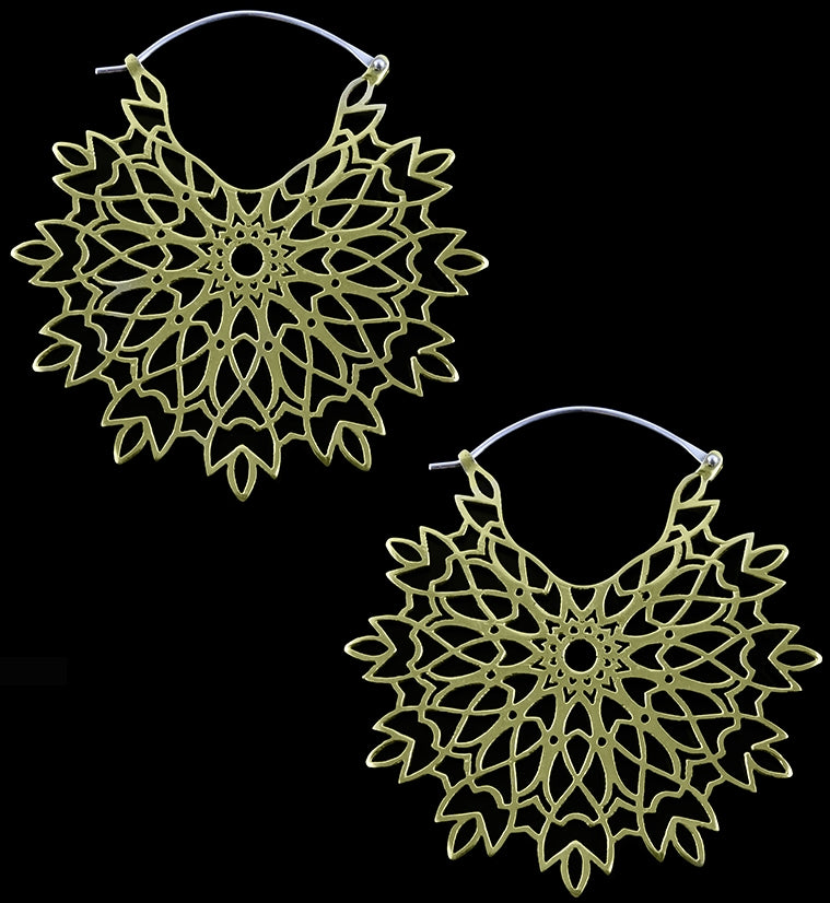 Snow Flake Brass Earrings / Weights