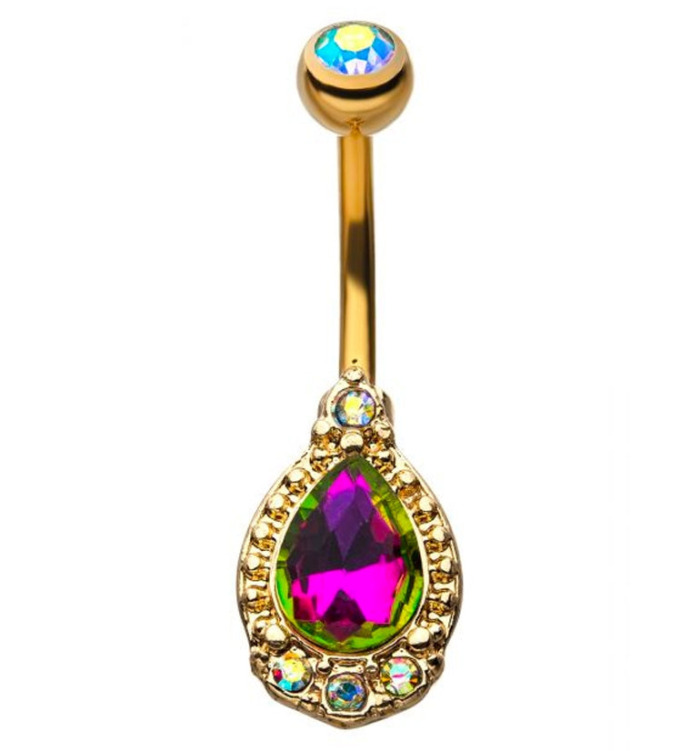 Pink Aurora Sorrow Gold Belly Ring
