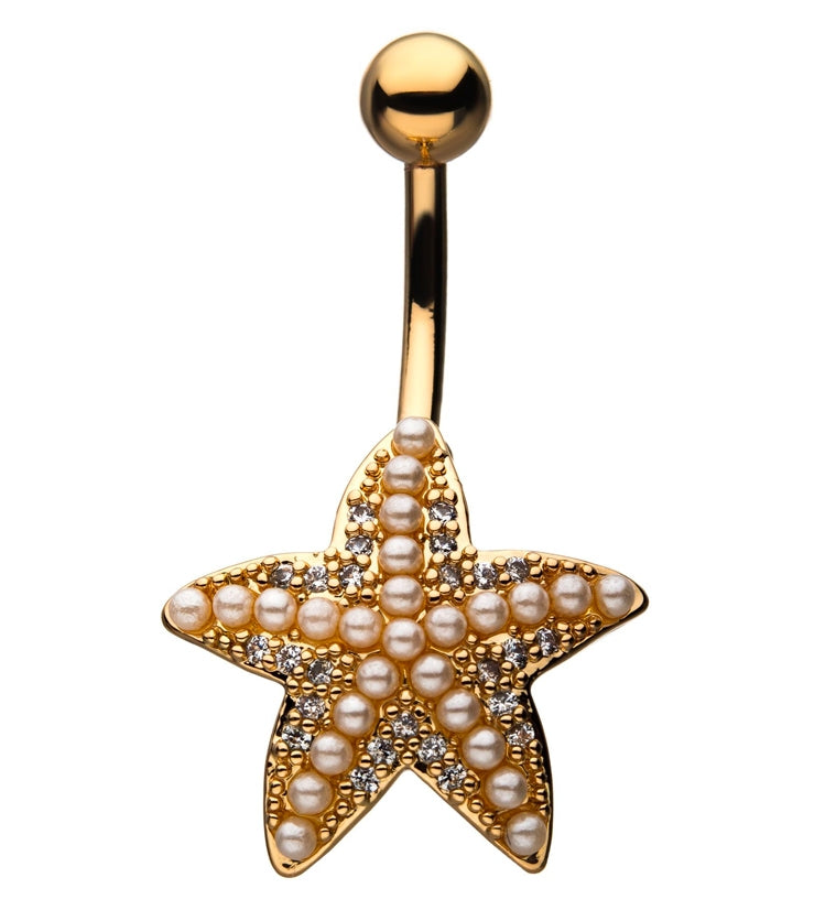 Gold Starfish Belly Ring