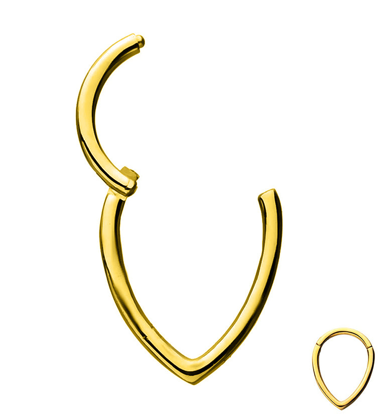 Gold PVD Teardrop Hinged Segment Ring