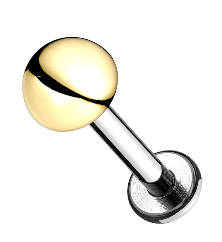 16G Gold Dome Top Titanium Labret