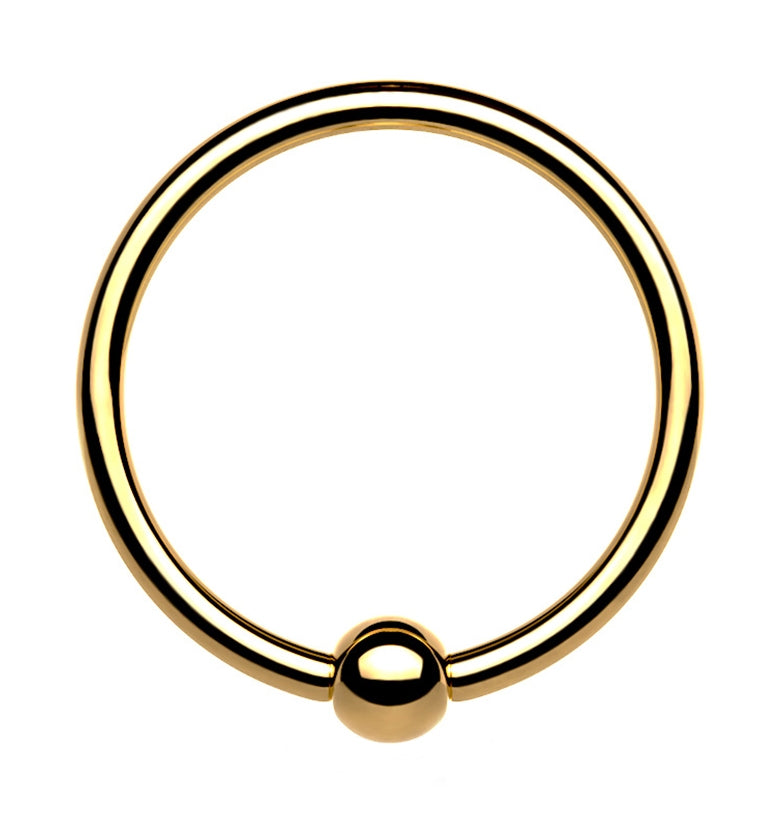 20G Gold PVD Titanium Fixed Ball Captive Ring